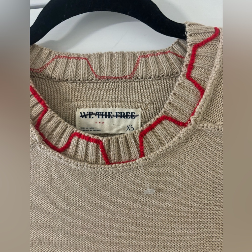 Free People We The Free Graphic Crewneck Sweater Embroidered Bunny Size … - Picture 9 of 15